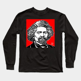 FREDERICK DOUGLASS ink and acrylic portrait Long Sleeve T-Shirt